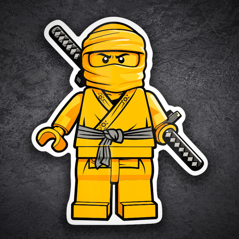 Adesivi per Auto e Moto: Lego Ninjago Ninja Dorato Classico