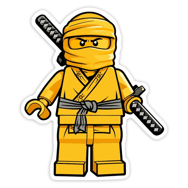 Adesivi per Auto e Moto: Lego Ninjago Ninja Dorato Classico