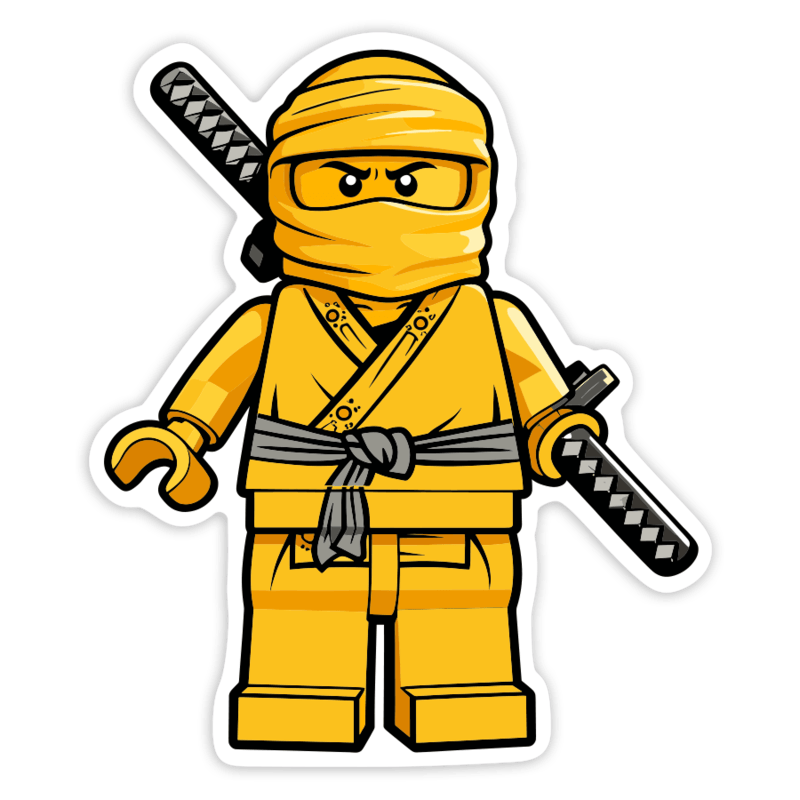Adesivi per Auto e Moto: Lego Ninjago Ninja Dorato Classico