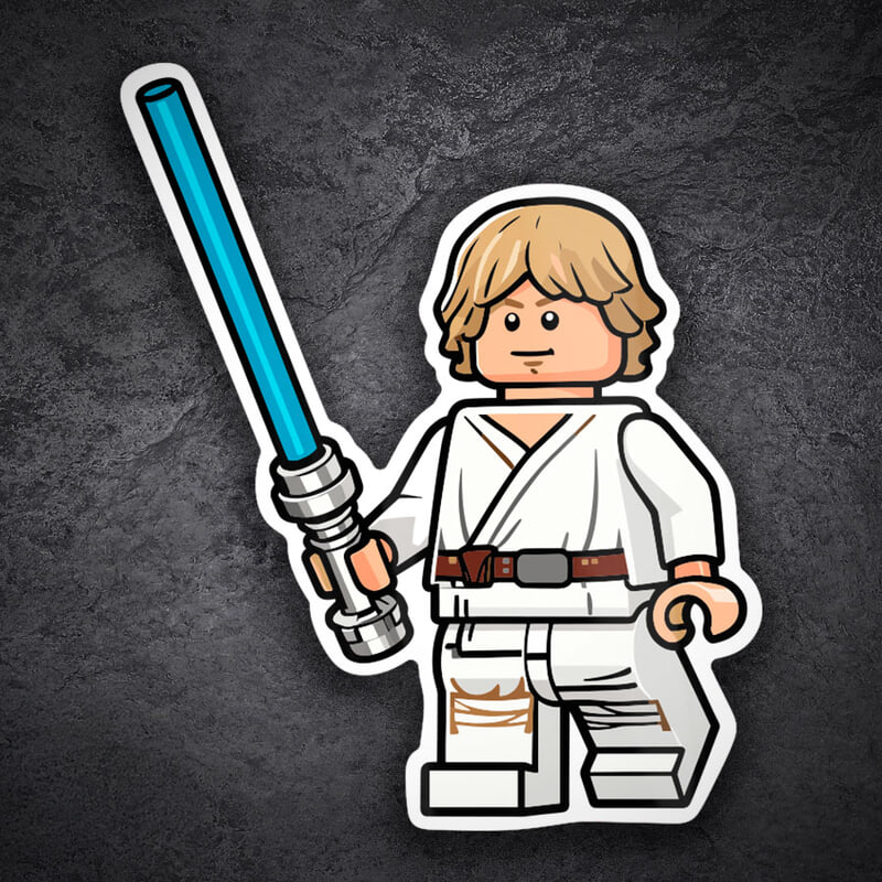 Adesivi per Auto e Moto: Lego Star Wars Luke Skywalker