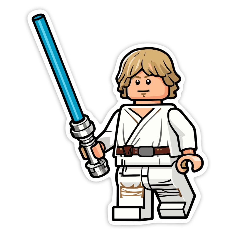 Adesivi per Auto e Moto: Lego Star Wars Luke Skywalker
