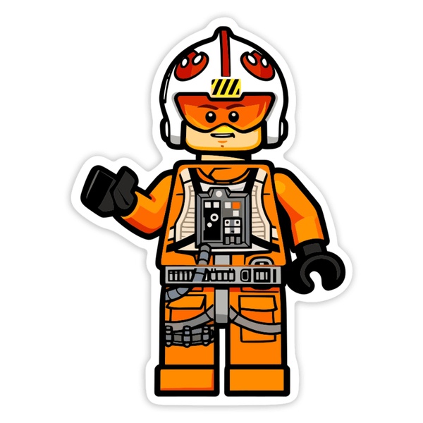 Adesivi per Auto e Moto: Lego Star Wars Luke Skywalker Pilota Ribelle