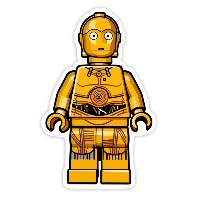 Adesivi per Auto e Moto: Lego Star Wars C-3PO Droide Dorato