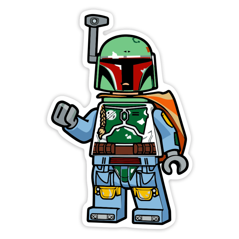 Adesivi per Auto e Moto: Lego Star Wars Boba Fett Cacciatore di Taglie