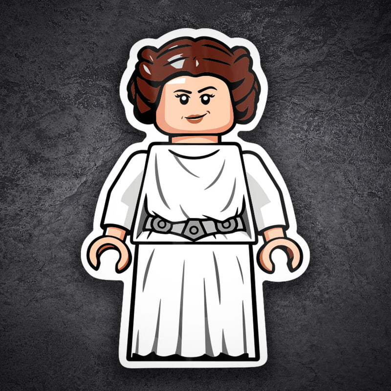 Adesivi per Auto e Moto: Lego Star Wars Principessa Lei