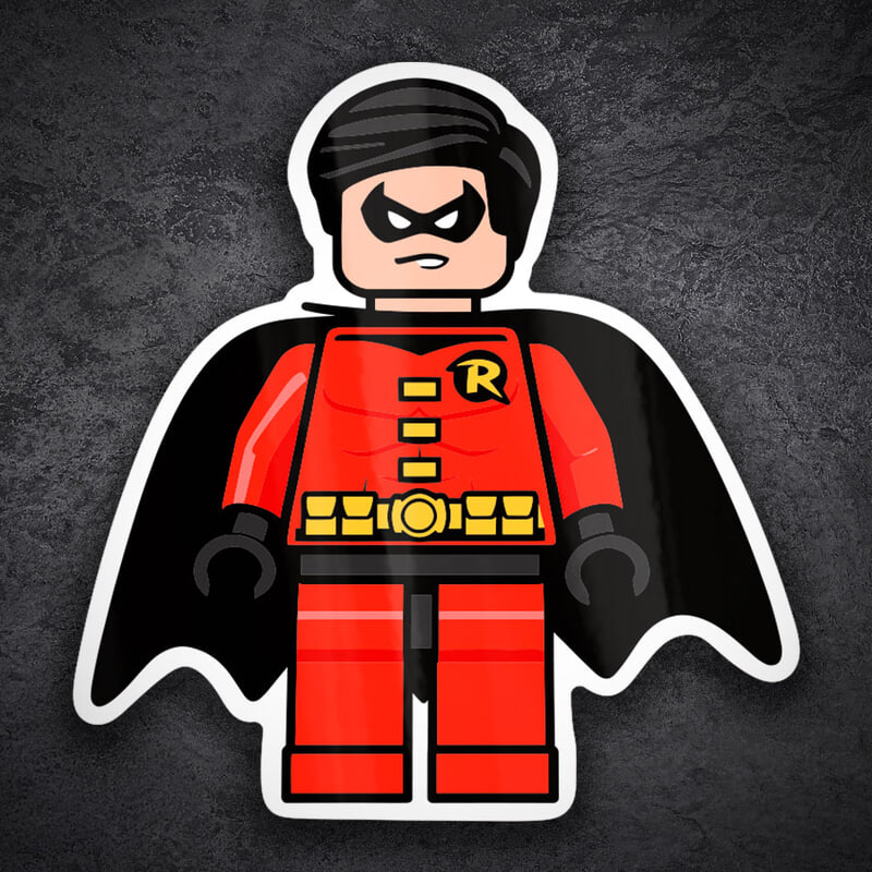 Adesivi per Auto e Moto: Lego DC Robin Rosso