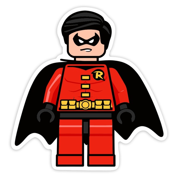 Adesivi per Auto e Moto: Lego DC Robin Rosso