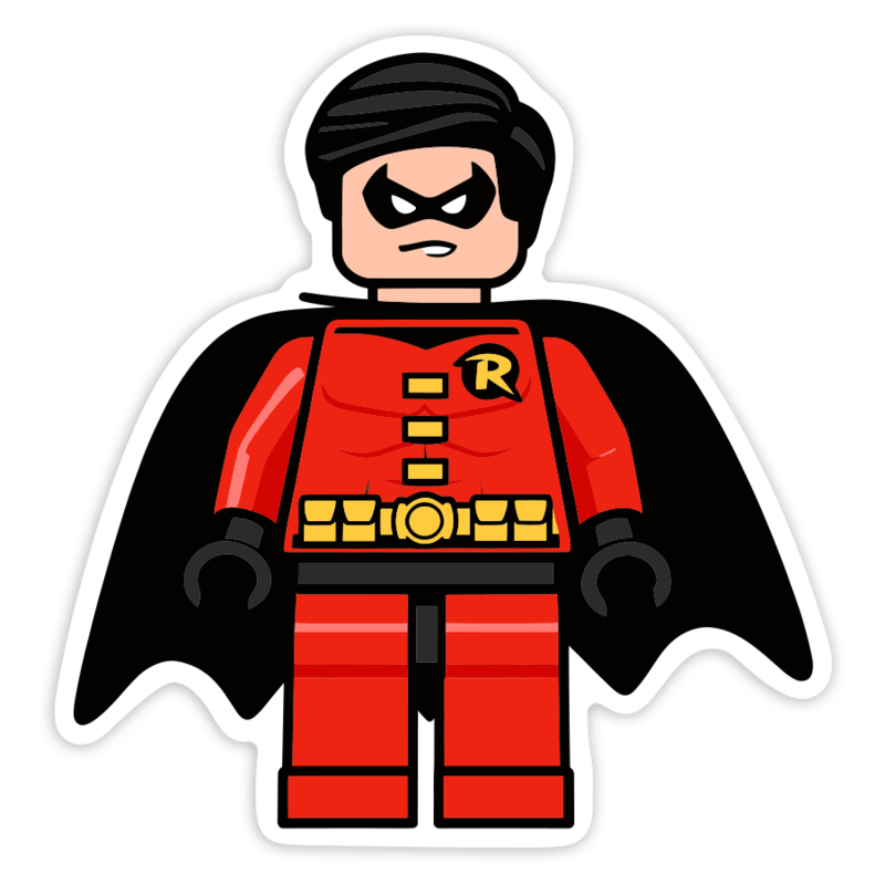 Adesivi per Auto e Moto: Lego DC Robin Rosso