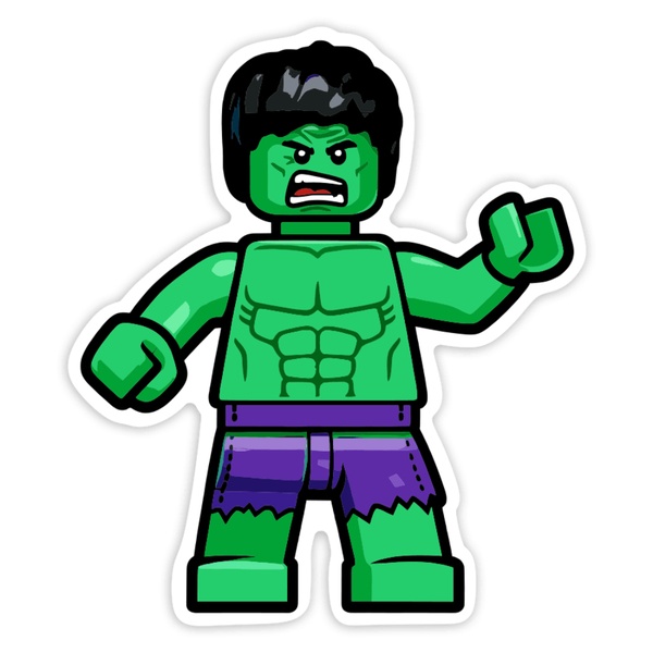 Adesivi per Auto e Moto: Lego Marvel Hulk Verde