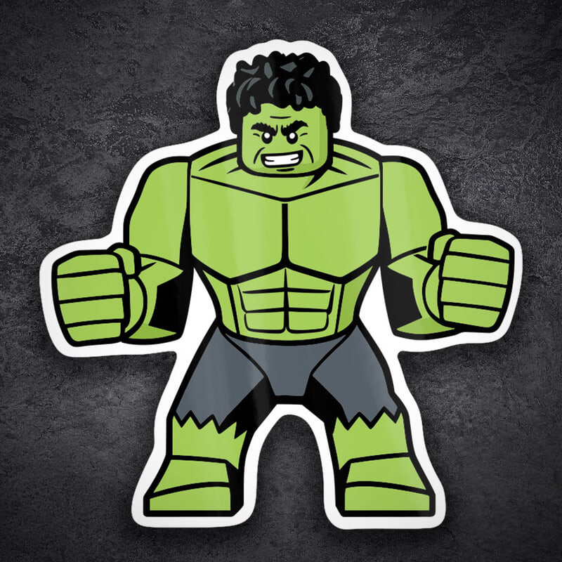 Adesivi per Auto e Moto: Lego Marvel Hulk Grande