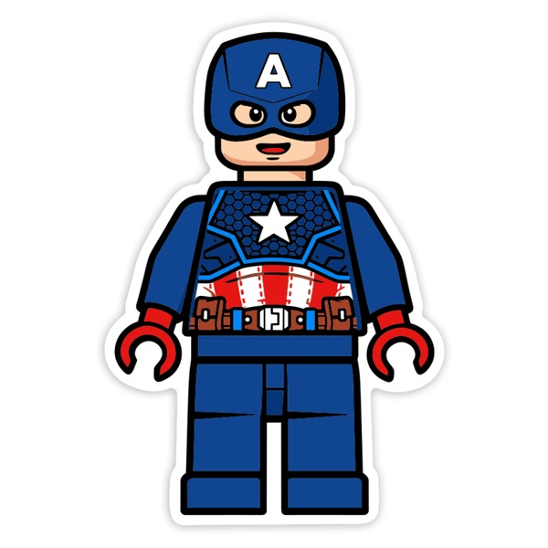 Adesivi per Auto e Moto: Lego Marvel Capitan America