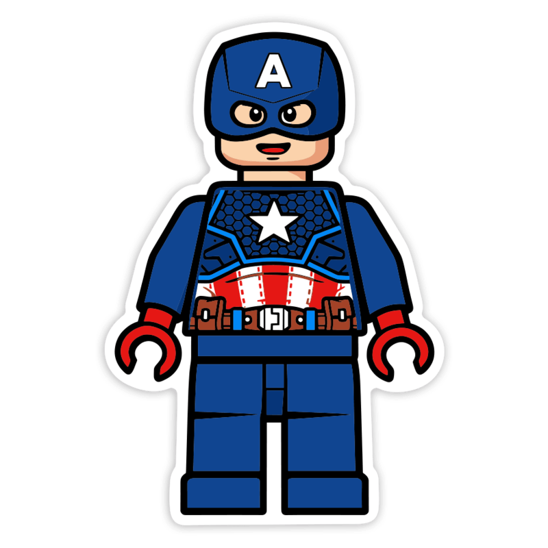 Adesivi per Auto e Moto: Lego Marvel Capitan America