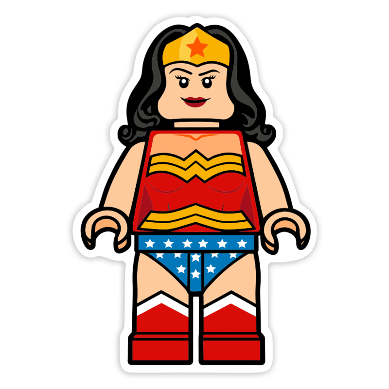 Adesivi per Auto e Moto: Lego DC Wonder Woman Classica