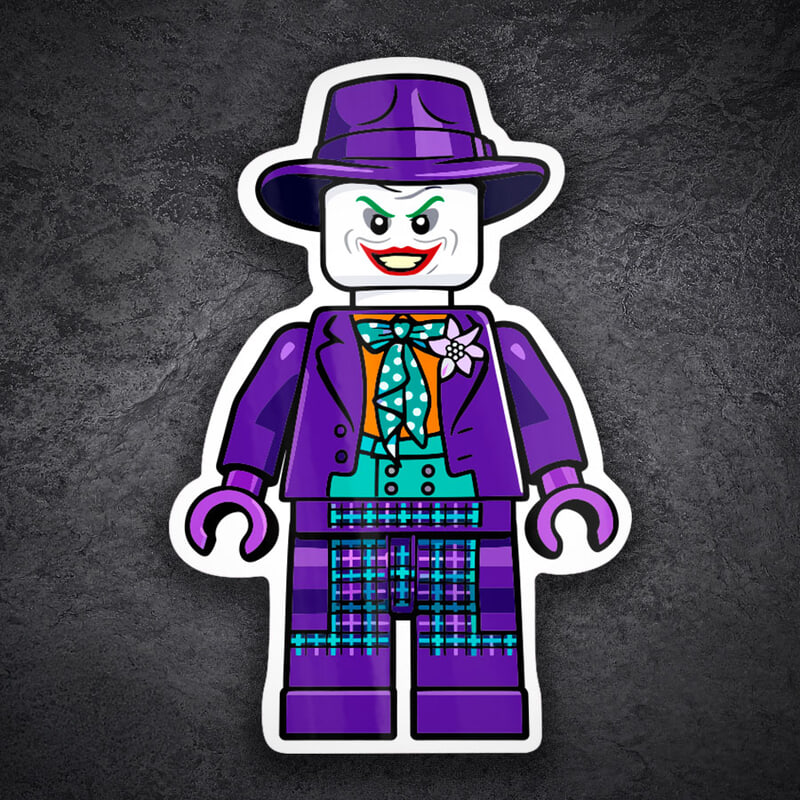 Adesivi per Auto e Moto: Lego DC Joker Classico con Cappello