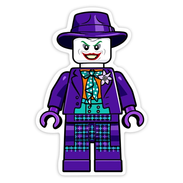 Adesivi per Auto e Moto: Lego DC Joker Classico con Cappello