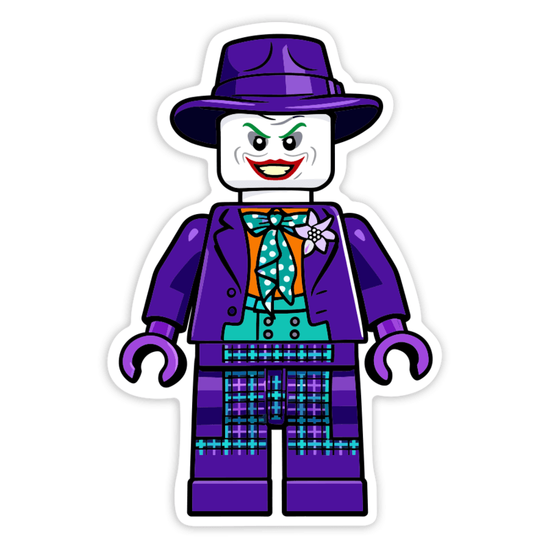 Adesivi per Auto e Moto: Lego DC Joker Classico con Cappello