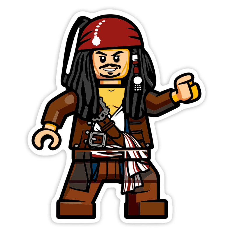 Adesivi per Auto e Moto: Lego Jack Sparrow Classico