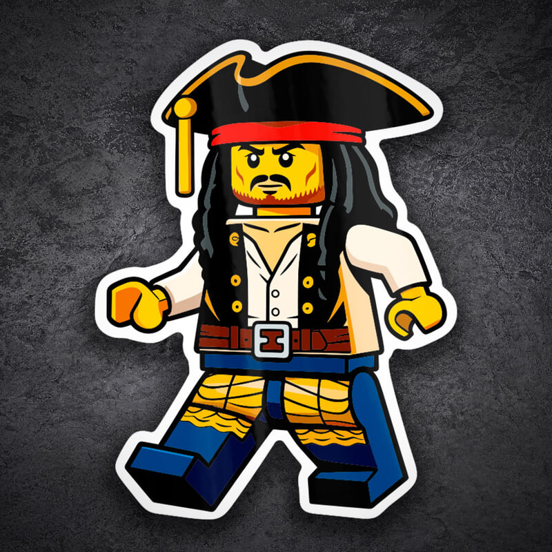 Adesivi per Auto e Moto: Lego Jack Sparrow Pirata Retrò