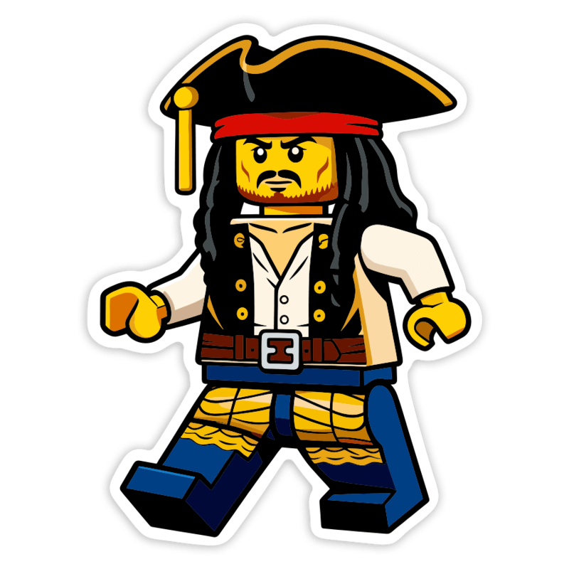 Adesivi per Auto e Moto: Lego Jack Sparrow Pirata Retrò