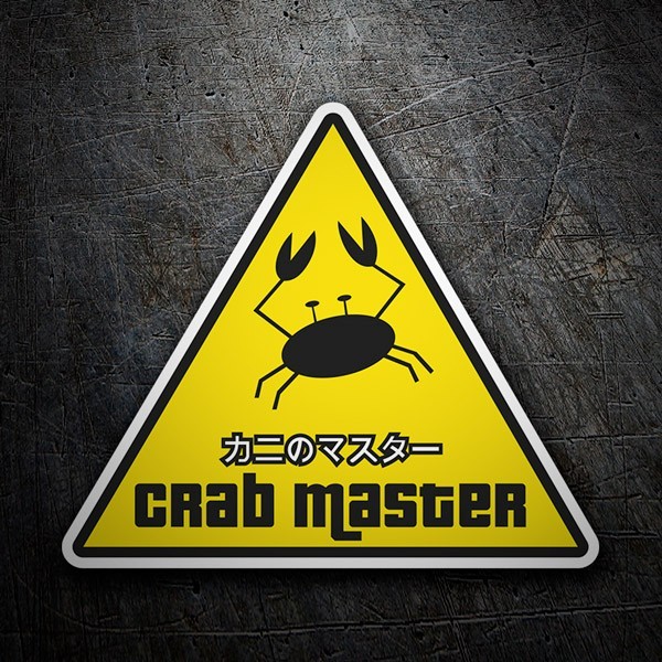 Adesivi per Auto e Moto: Crab Master con Granchio e Lettere Cinesi