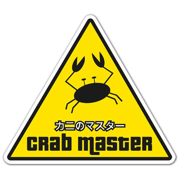 Adesivi per Auto e Moto: Crab Master con Granchio e Lettere Cinesi