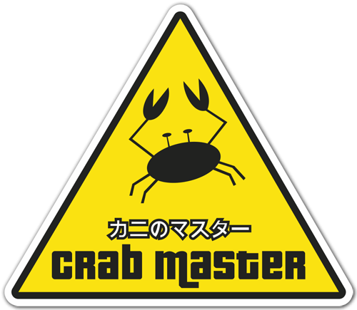 Adesivi per Auto e Moto: Crab Master con Granchio e Scritte Giapponesi