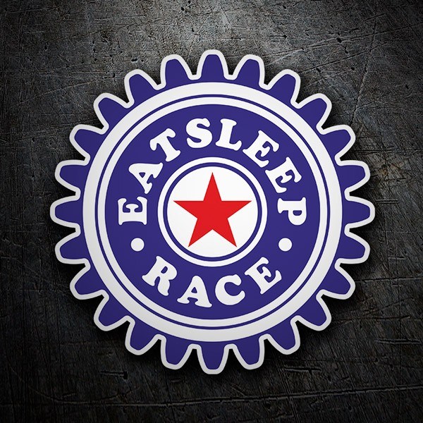 Adesivi per Auto e Moto: Eat Sleep and Race con Stella Rossa