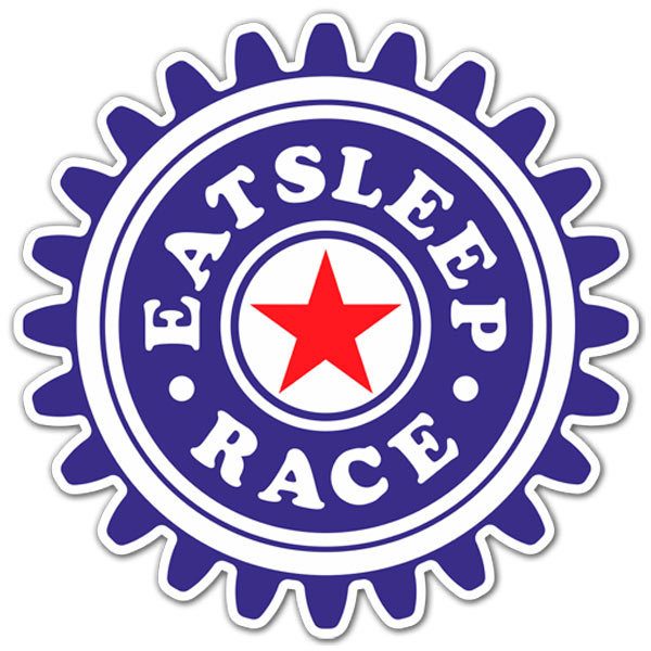 Adesivi per Auto e Moto: Eat Sleep and Race con Stella Rossa