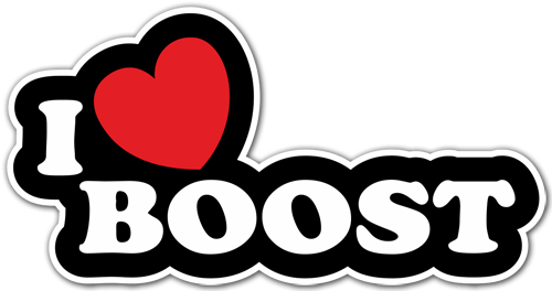 Adesivi per Auto e Moto: I Love Boost con Cuore