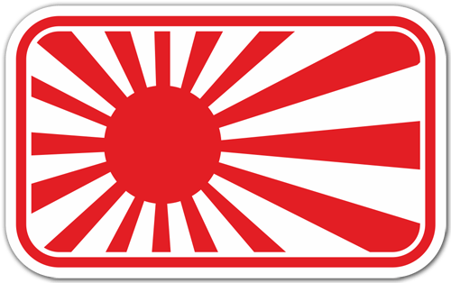 Adesivi per Auto e Moto: bandiera giapponese ascendente del sole