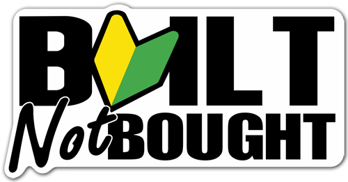 Adesivi per Auto e Moto: JDM Built Not Bought con Simbolo a V