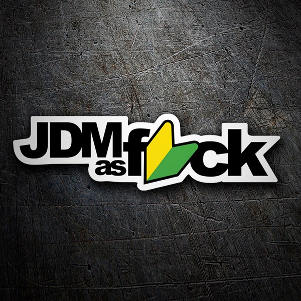 Adesivi per Auto e Moto: JDM as Fuck con Freccia Verde e Gialla