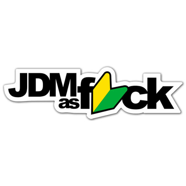 Adesivi per Auto e Moto: JDM as Fuck con Freccia Verde e Gialla