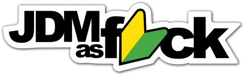 Adesivi per Auto e Moto: JDM as Fuck con Freccia Verde e Gialla