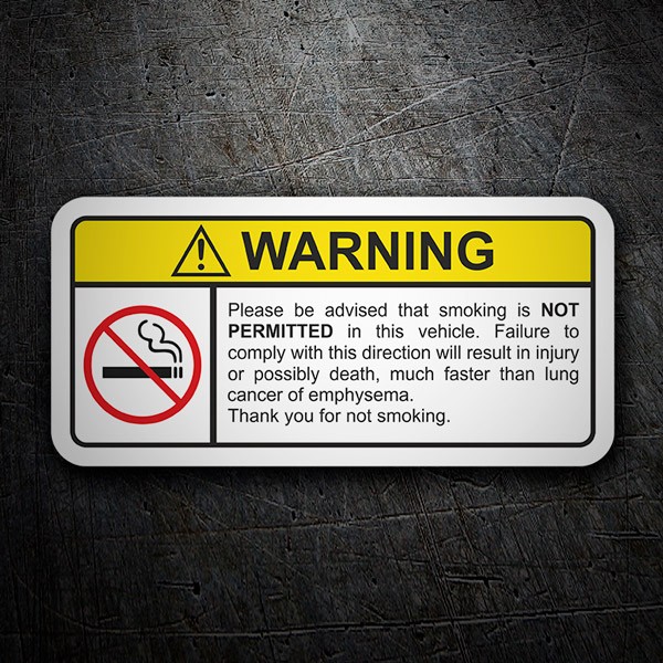Adesivi per Auto e Moto: Adesivo proibito fumare in questa macchina