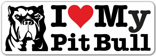 Adesivi per Auto e Moto: I Love My Pit Bull con Cane