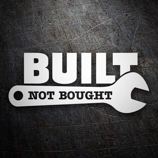 Adesivi per Auto e Moto: Built Not Bought con Llave Inglesa