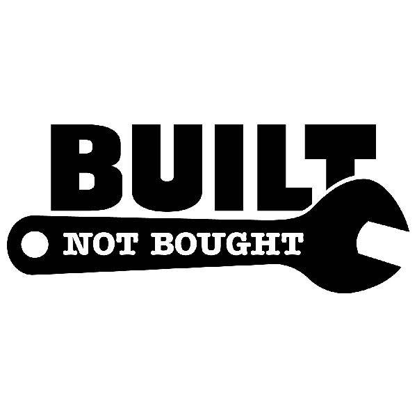 Adesivi per Auto e Moto: Built Not Bought con chiave inglese