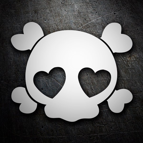 Adesivi per Auto e Moto: Pirata cranio in amore 0