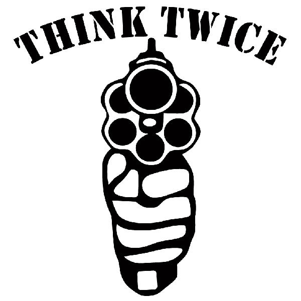 Adesivi per Auto e Moto: Pistola Think Twice