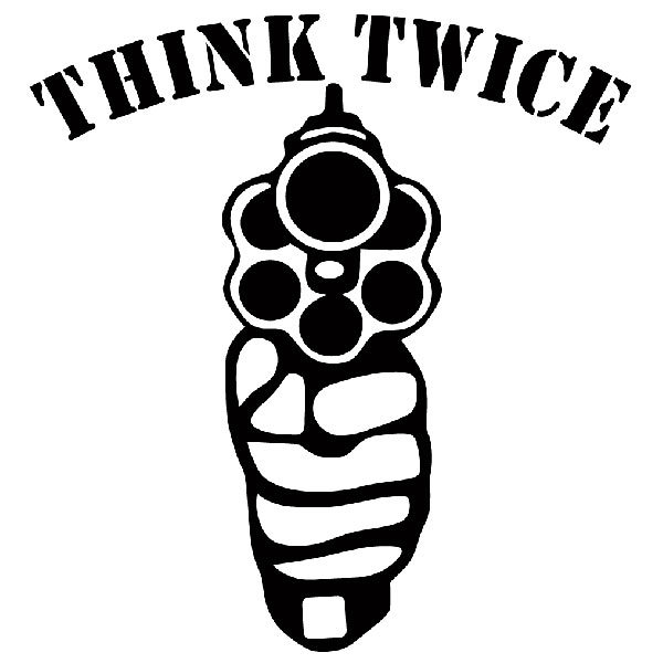 Adesivi per Auto e Moto: Think Twice gun