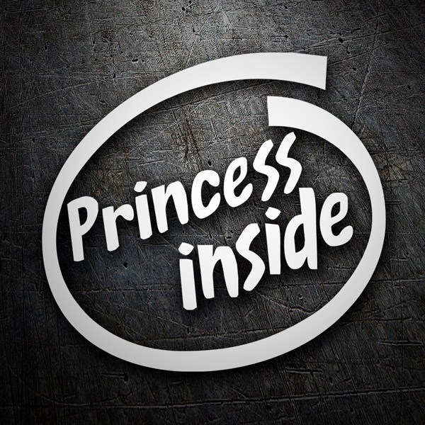 Adesivi per Auto e Moto: Princess Inside con Design Tipografico Variato