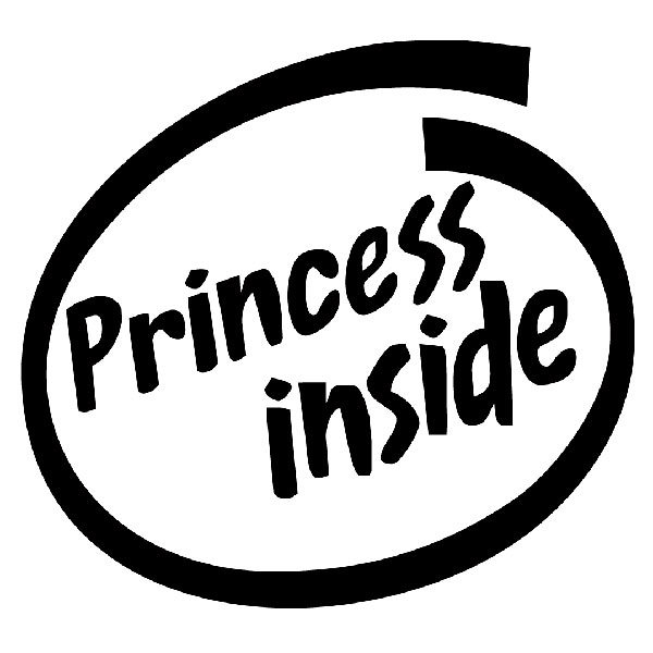 Adesivi per Auto e Moto: Princess Inside con Design Tipografico Variato