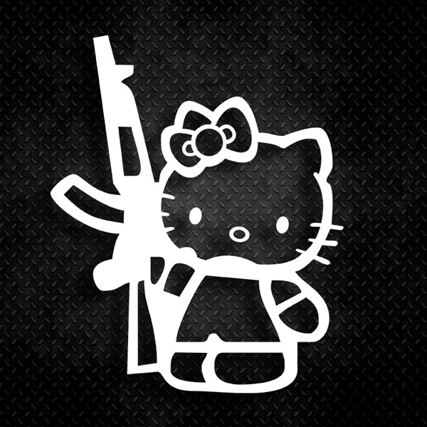 Adesivi per Auto e Moto: Hello Kitty AK47