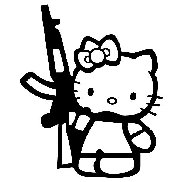 Adesivi per Auto e Moto: Hello Kitty AK47