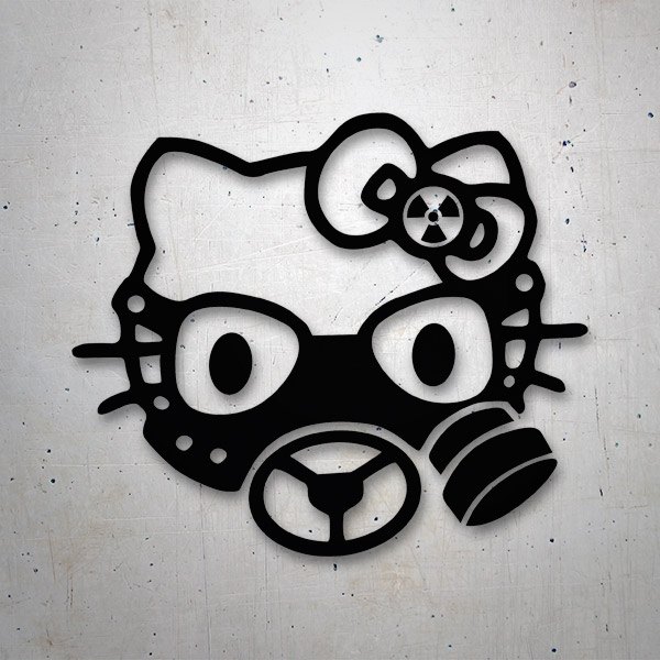 Adesivi per Auto e Moto: Hello Kitty maschera antigas