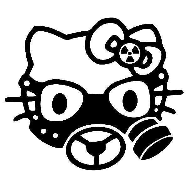 Adesivi per Auto e Moto: Hello Kitty maschera antigas