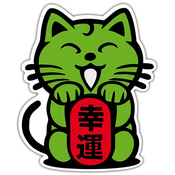 Adesivi per Auto e Moto: Gatto verde cinese