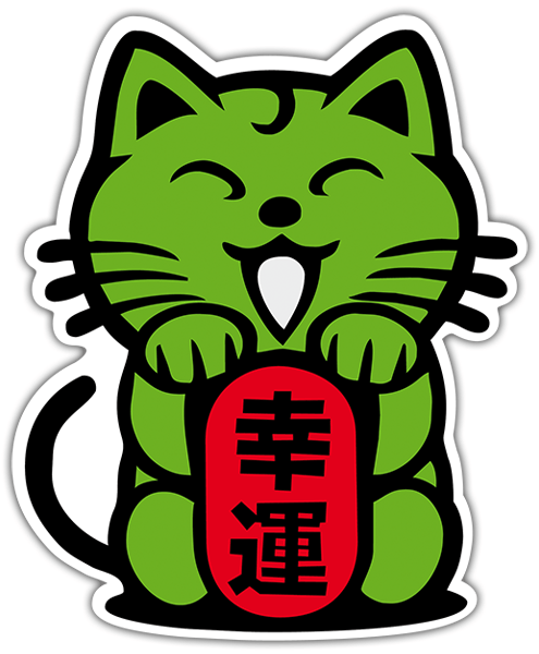 Adesivi per Auto e Moto: Gatto verde cinese