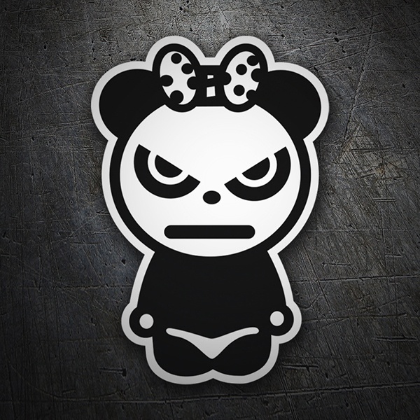 Adesivi per Auto e Moto: Orso panda con arco arrabbiato